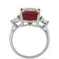 Silberring mit Rubin aus Madagaskar und weißem Topas