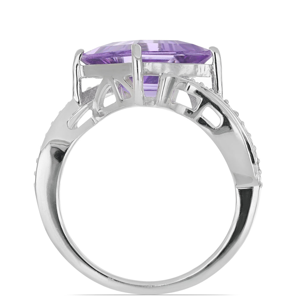 Silberring mit Amethyst aus Vera Cruz und weißem Topas 3 