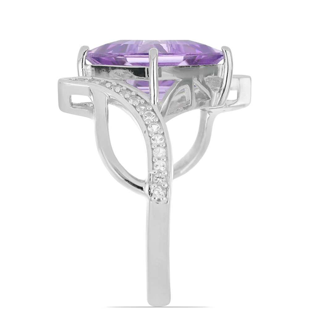 Silberring mit Amethyst aus Vera Cruz und weißem Topas