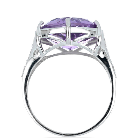 Silberring mit Amethyst aus Vera Cruz und weißem Topas