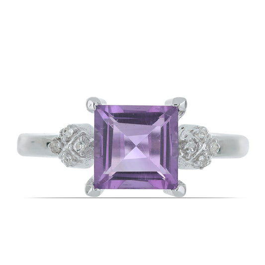 Silberring mit Amethyst aus Vera Cruz und weißem Topas