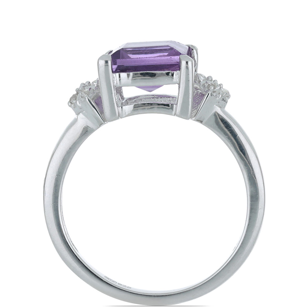 Silberring mit Amethyst aus Vera Cruz und weißem Topas 3 