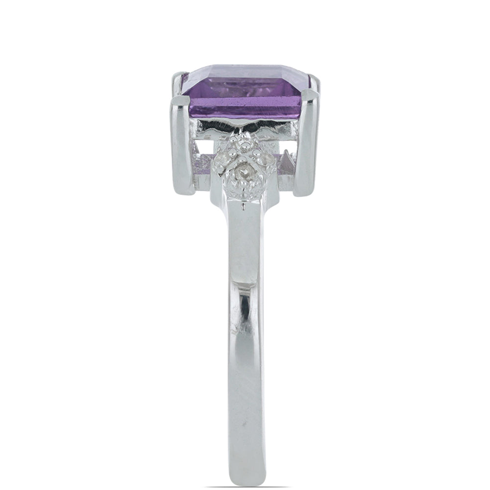 Silberring mit Amethyst aus Vera Cruz und weißem Topas 4 
