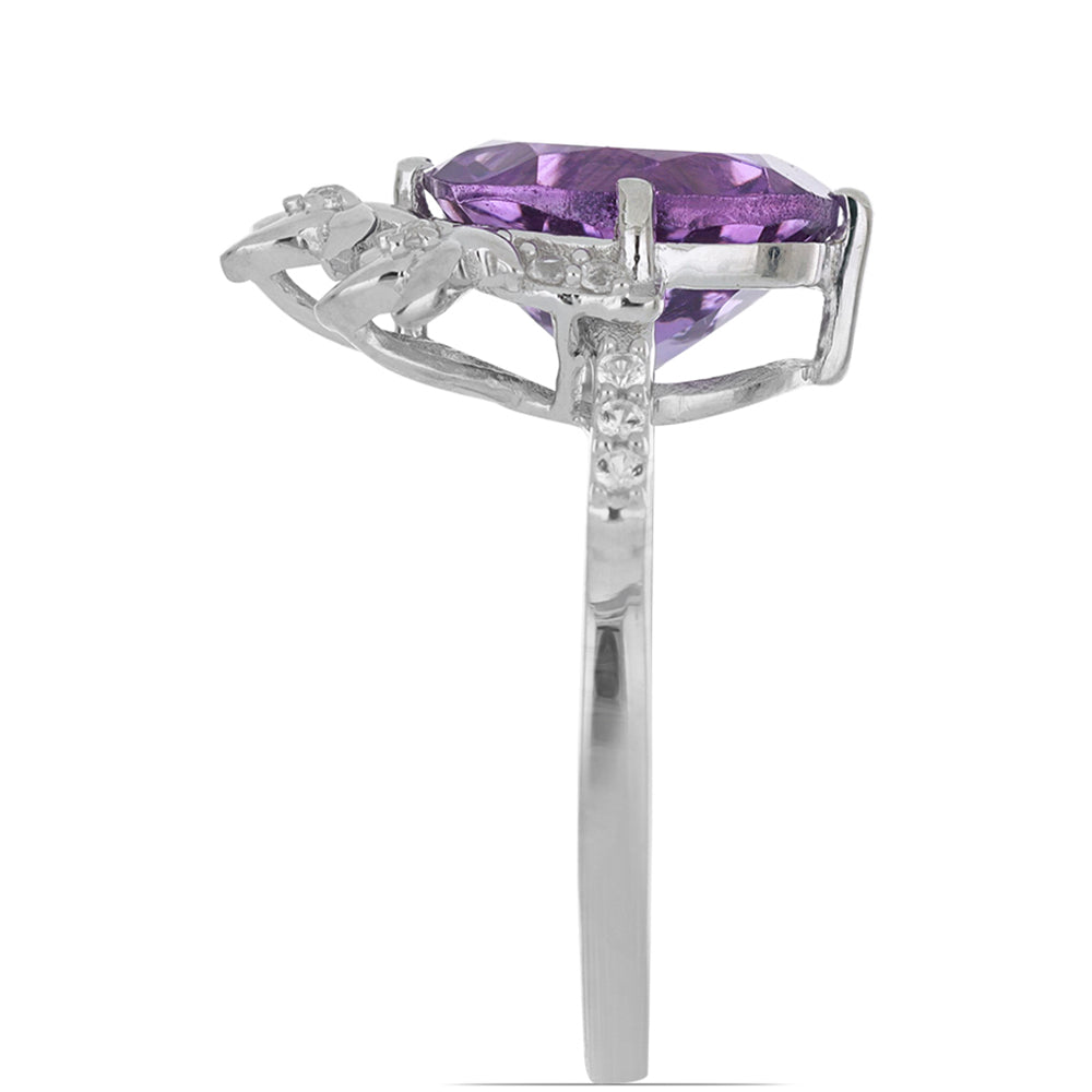 Silberring mit Amethyst aus Vera Cruz und weißem Topas 3 