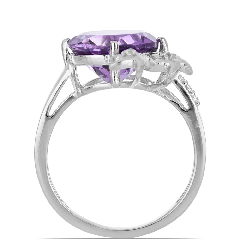 Silberring mit Amethyst aus Vera Cruz und weißem Topas 4 