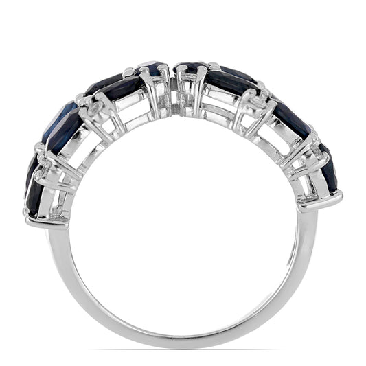 Silberring mit blauem Rosebery Saphir