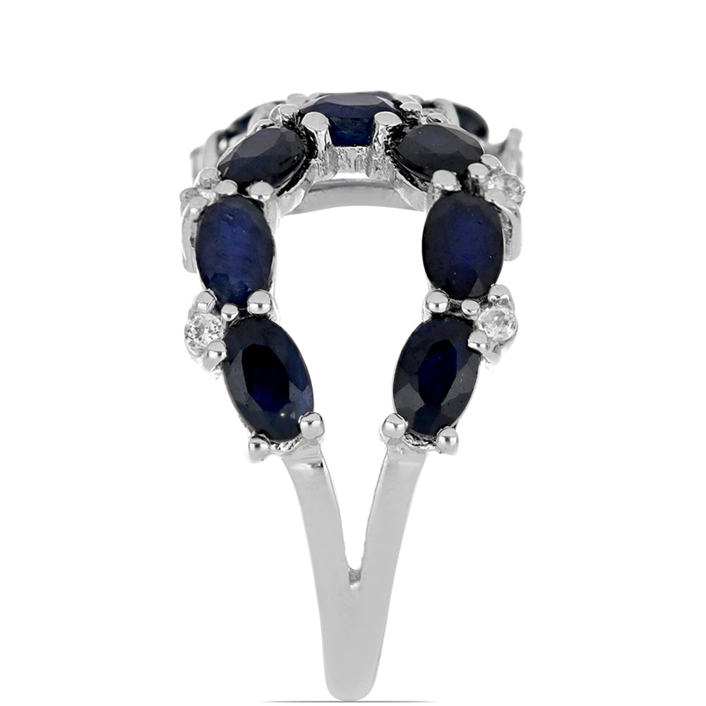 Silberring mit blauem Rosebery Saphir 3 