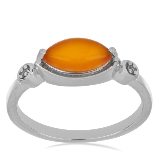 Silberring mit Karneol und weißem Topas