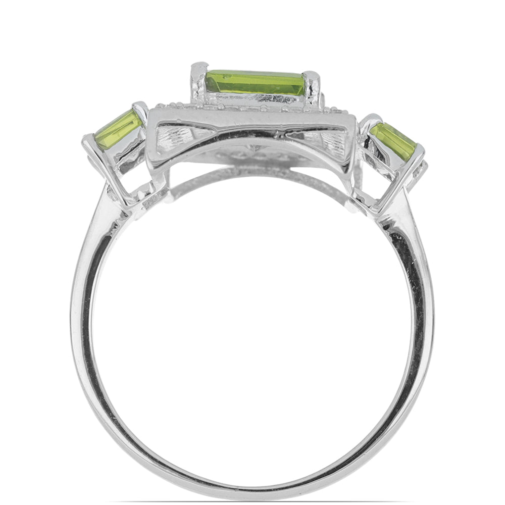 Silberring mit Peridot aus Changbai