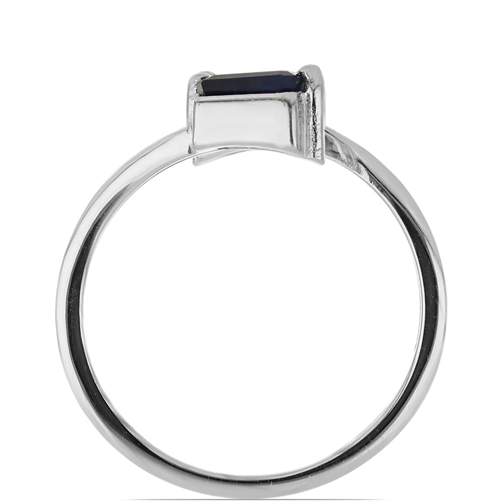Silberring mit blauem Rosebery Saphir 3 
