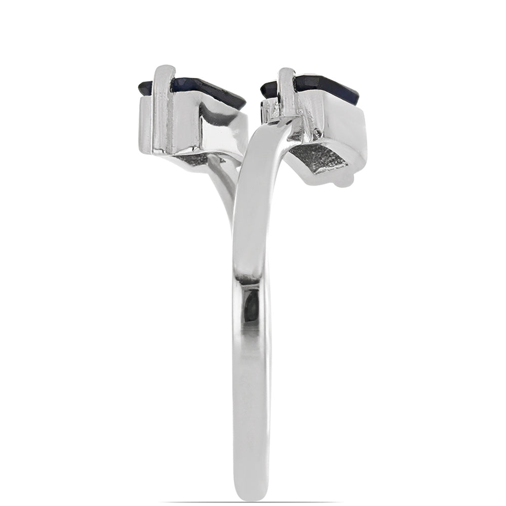 Silberring mit blauem Rosebery Saphir 4 