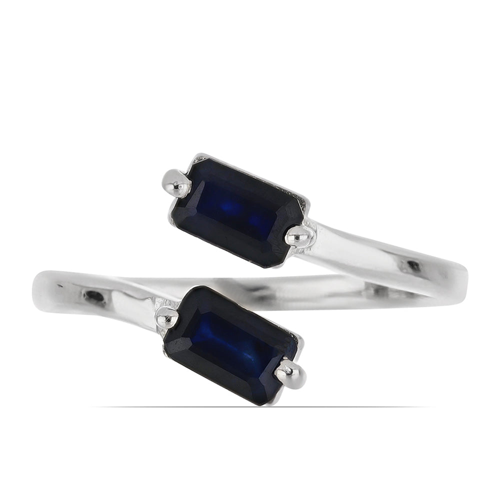 Silberring mit blauem Rosebery Saphir