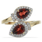 Goldplattierter Silberring mit Barton Granat und weißem Topas