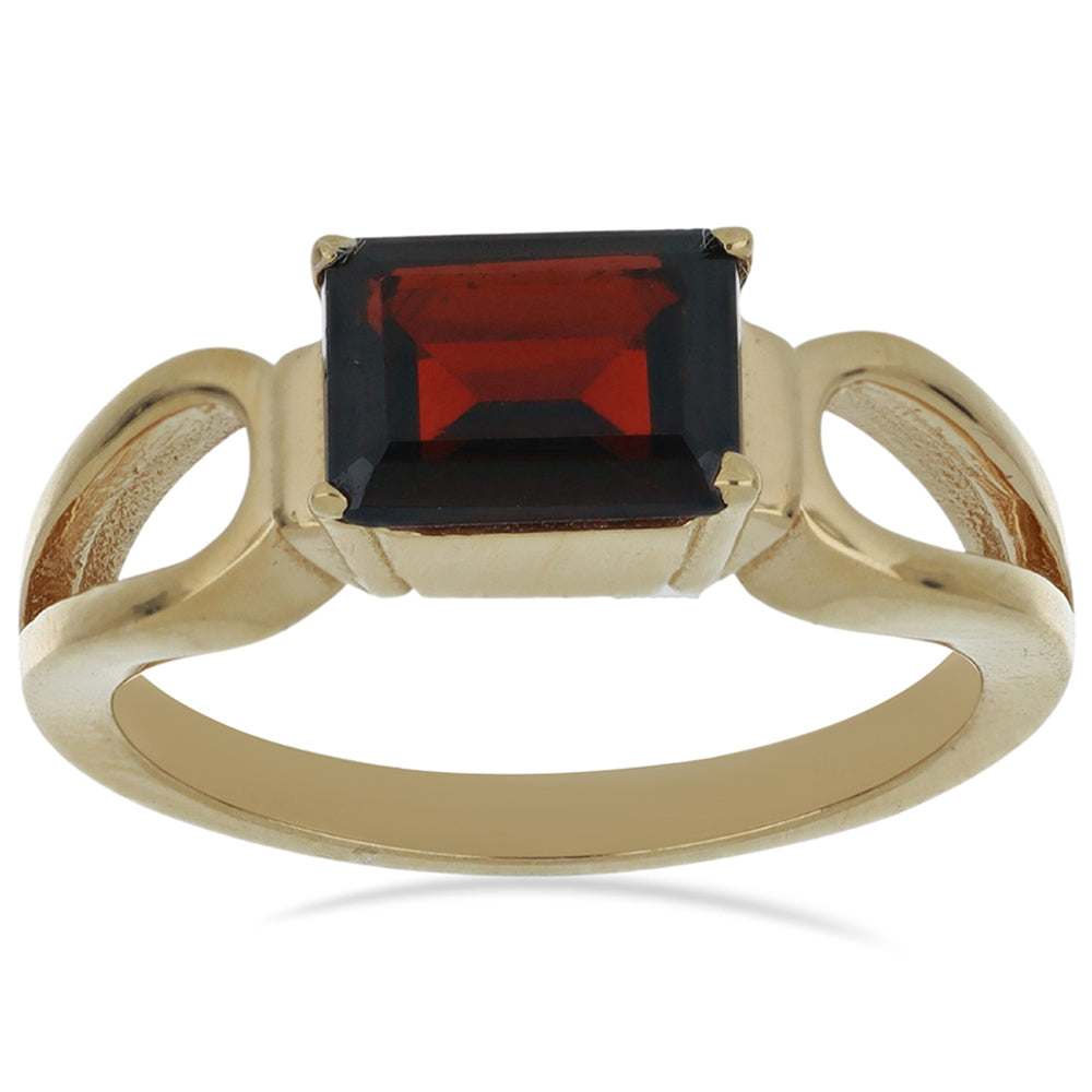Goldplattierter Silberring mit Barton Granat 1 