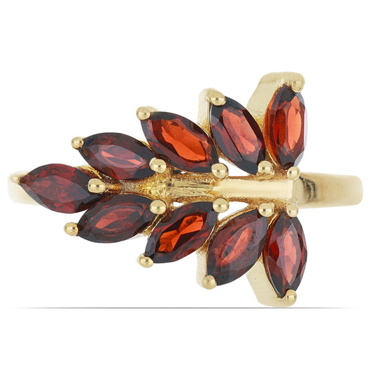 Goldplattierter Silberring mit Barton Granat