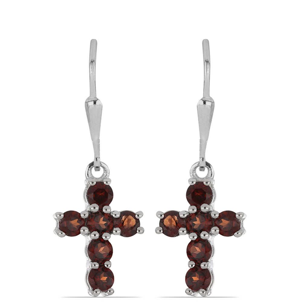 Silberohrringe mit Barton Granat 1 
