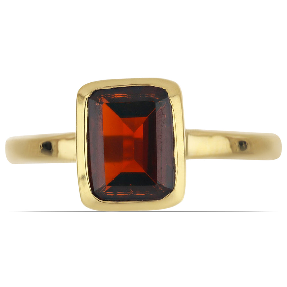 Goldplattierter Silberring mit Barton Granat
