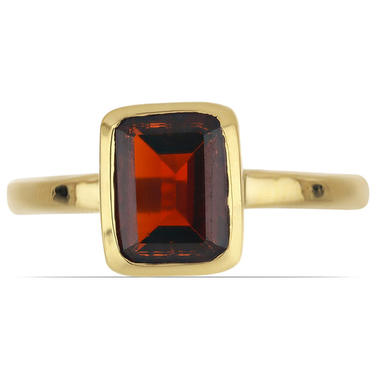 Goldplattierter Silberring mit Barton Granat