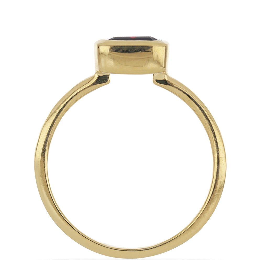 Goldplattierter Silberring mit Barton Granat 2 