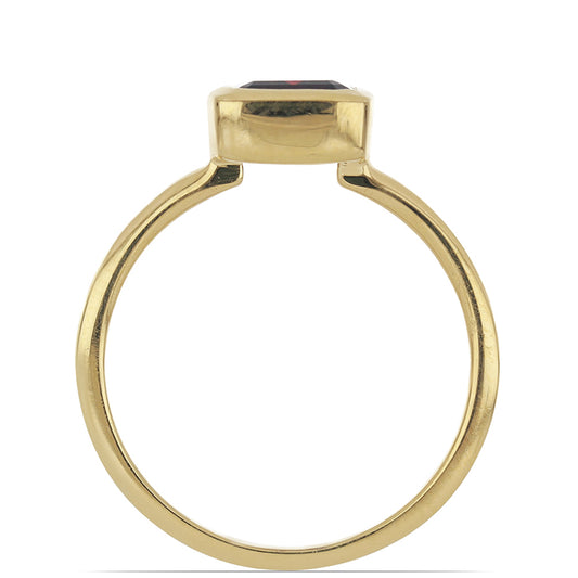 Goldplattierter Silberring mit Barton Granat