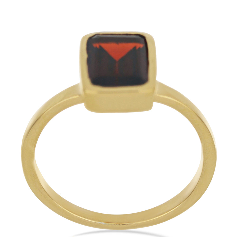Goldplattierter Silberring mit Barton Granat