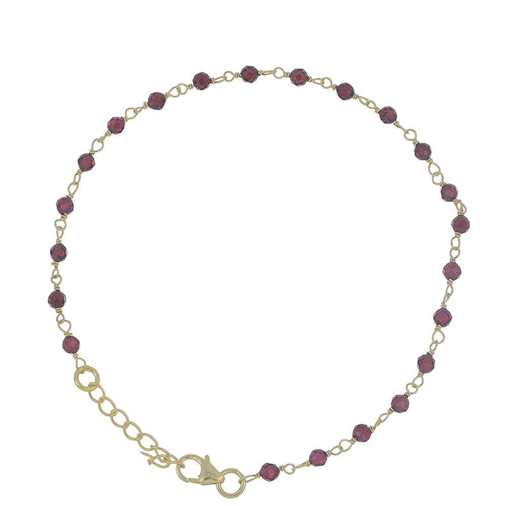 Goldplattiertes Silberarmband mit Barton Granat