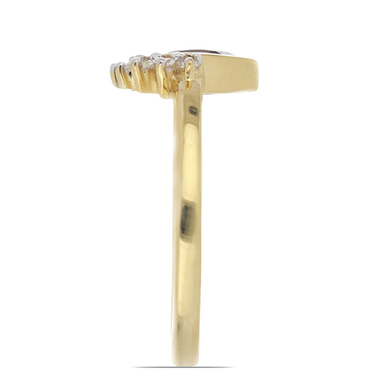 Goldplattierter Silberring mit Barton Granat und weißem Topas