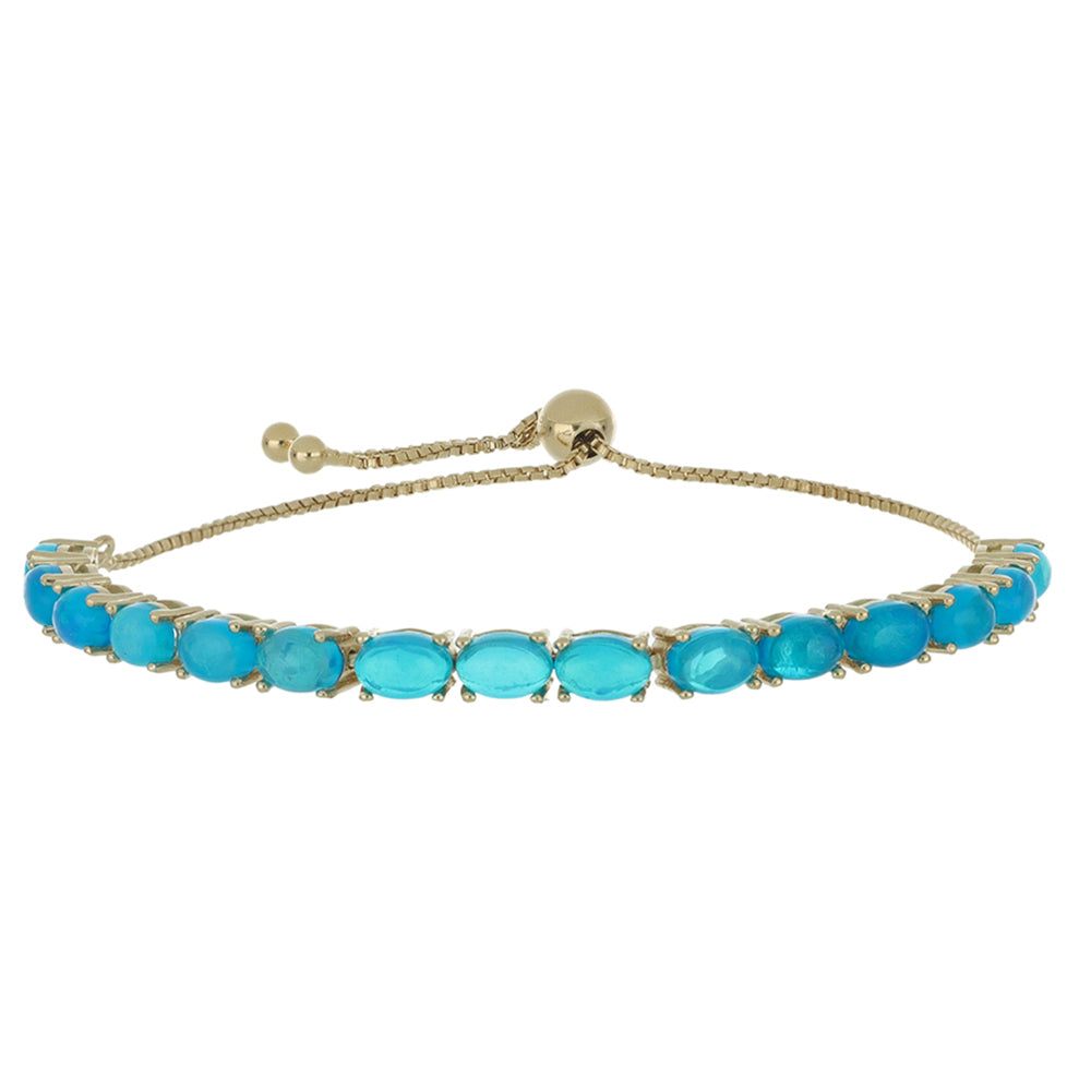 Goldplattiertes Silberarmband mit Dornröschen Türkis