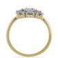 Goldplattierter Silberring mit Tansanit und weißem Topas