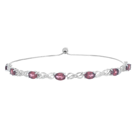 Silberarmband mit Barton Granat und weißem Topas