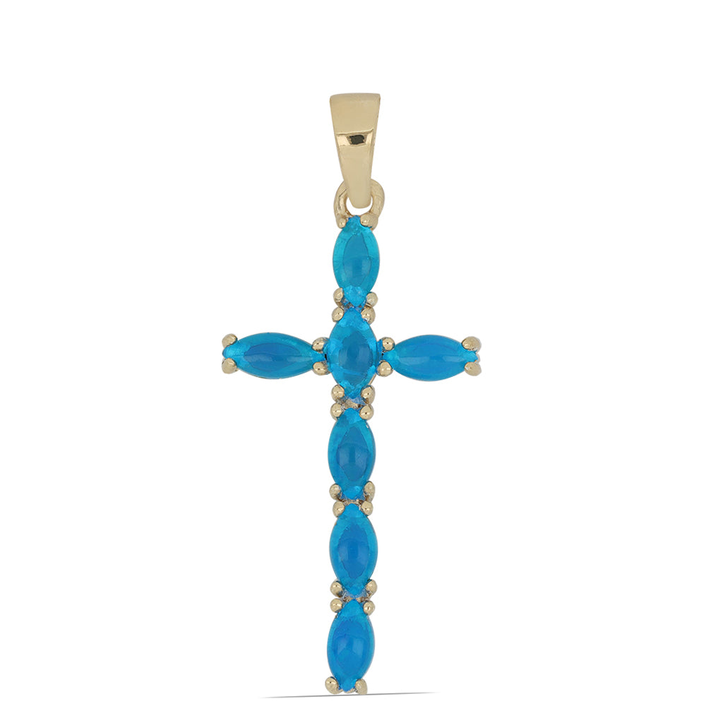 Goldplattierter Silberanhänger mit Dornröschen Türkis