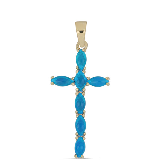 Goldplattierter Silberanhänger mit Dornröschen Türkis