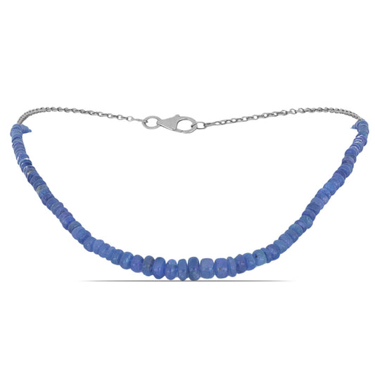 Silberhalskette mit Tansanit