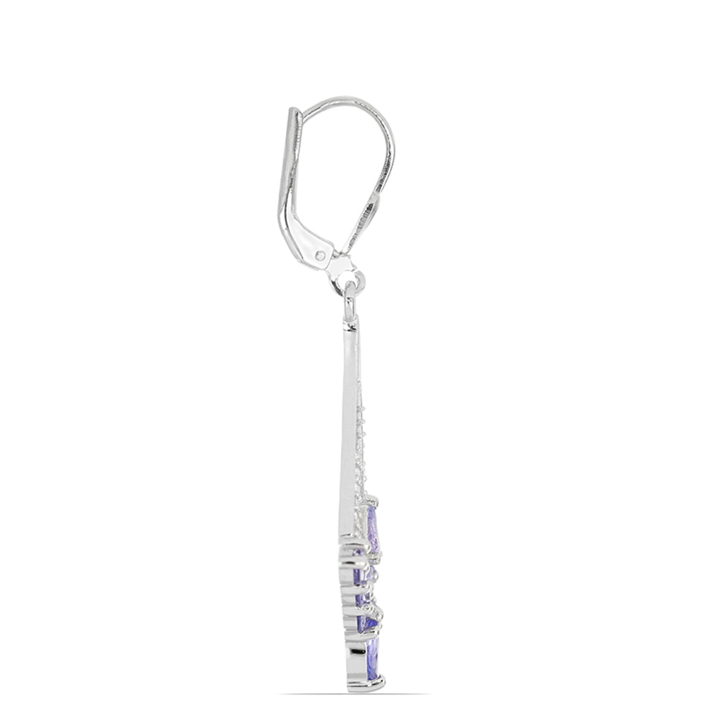 Silberohrringe mit Tansanit und weißem Topas 2 