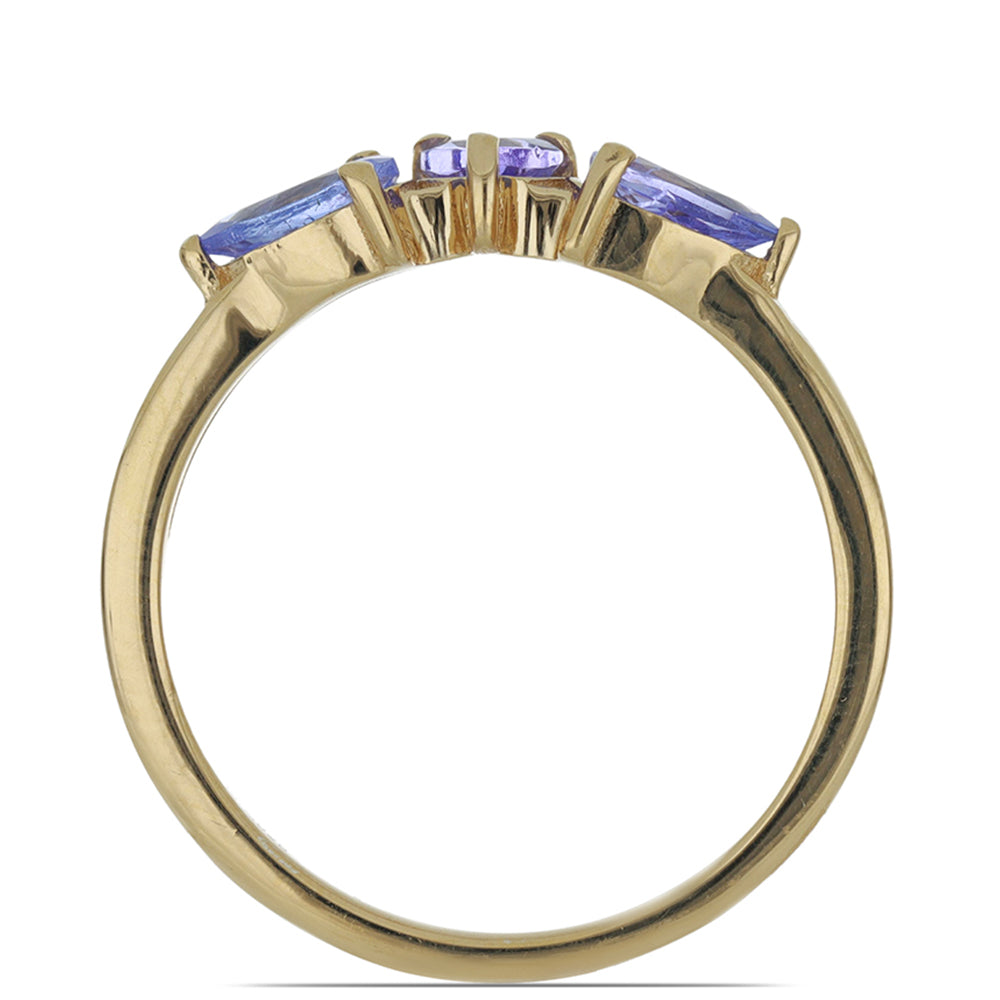 Goldplattierter Silberring mit Tansanit