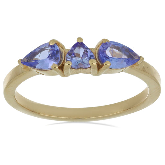 Goldplattierter Silberring mit Tansanit