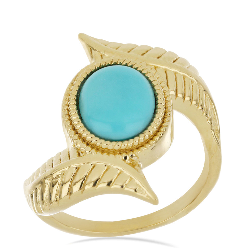 Goldplattierter Silberring mit Dornröschen Türkis 1 
