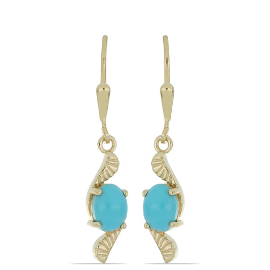 Goldplattierte Silberohrringe mit Dornröschen Türkis