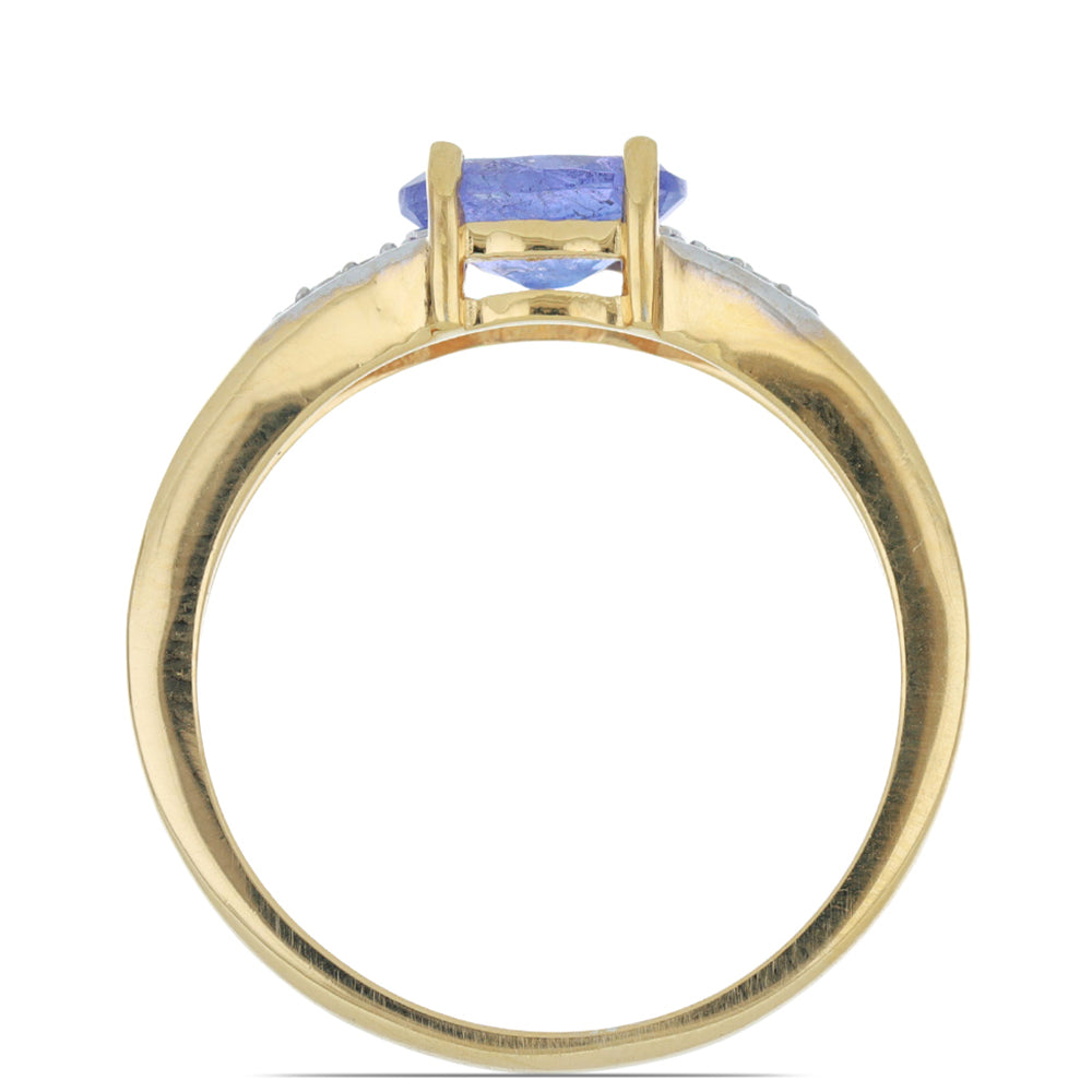 Goldplattierter Silberring mit Tansanit und weißem Topas 4 