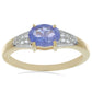 Goldplattierter Silberring mit Tansanit und weißem Topas