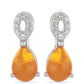Silberohrringe mit orangefarbenem Opal aus Lega Dembi und weißem Topas