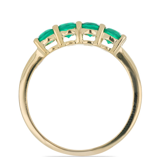 Goldplattierter Silberring mit grünem Achat aus Spruce Pine