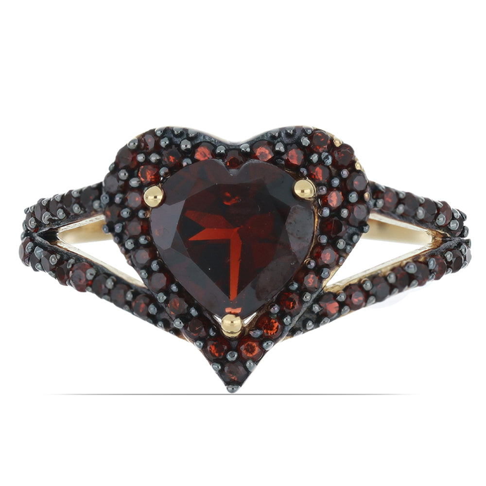 Goldplattierter Silberring mit Barton Granat 1 