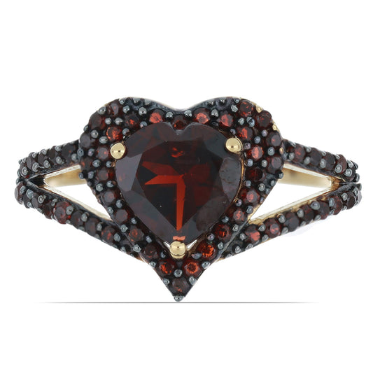 Goldplattierter Silberring mit Barton Granat