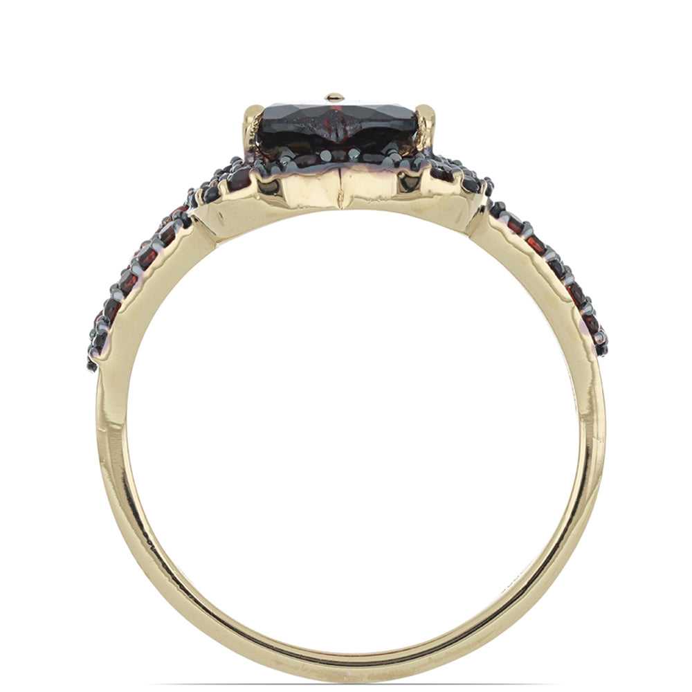 Goldplattierter Silberring mit Barton Granat 4 