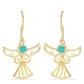 Goldplattierte Silberohrringe mit Dornröschen Türkis