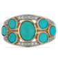 Goldplattierter Silberring mit Dornröschen Türkis und weißem Topas