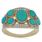 Goldplattierter Silberring mit Dornröschen Türkis und weißem Topas