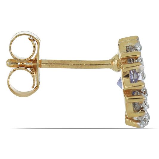 Goldplattierte Silberohrringe mit Tansanit und weißem Topas