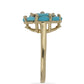 Goldplattierter Silberring mit Dornröschen Türkis und weißem Topas
